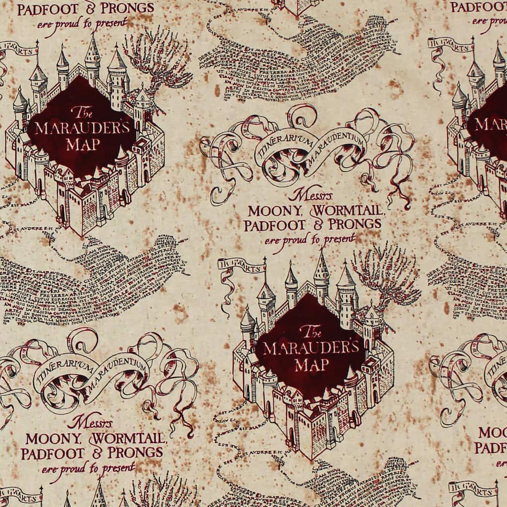 Camelot Harry Potter Loisirs Cr/éatifs Tissu Coton 1 Metre Bambi /& Panpan Diamants Marauders Map Marina